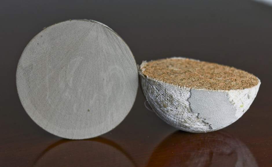 At left is the interior of the current high school softball, the Dudley Thunder Heat, made of Polyurethane as opposed to the one on the right with the old-fashioned cork centers.