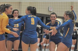 Hampton celebrates after scoring during a scrimmage against Franklin Regional Aug. 27, 2019, at Franklin Regional.