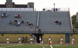 Fans are largely absent from the stands before Norwin’s game against Hempfield on Friday, Sept. 11, 2020 at Norwin Senior High School.