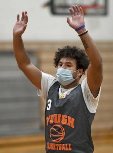 Yough’s Gamal Marballie works out during practice on Thursday, Dec. 3, 2020, in the high school gym.