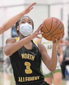 Jasmine Timmerson (3) scored 18 points for North Allegheny on Friday night.