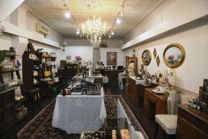 A view of the interior of the Gilded Girl Beauty Emporium.