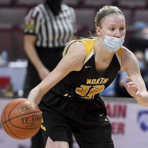 North Alleghenys Lizzy Groetsch drives to the basket during the PIAA Class 6A state championship game against Spring-Ford on March 26.