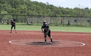 Mapletowns Madi Blaker pitches against St. Joseph in a WPIAL Class A softball first-round game Tuesday, May 18, 2021.