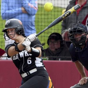 Bethel Park’s Sandra Soltes drives in two runs with a triple during the WPIAL Class 6A championship game against Canon-McMillan on June 3.