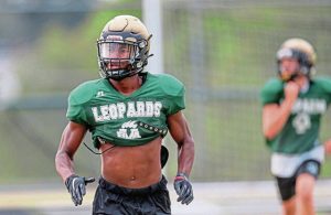 Belle Vernons Quinton Martin works out at practice.