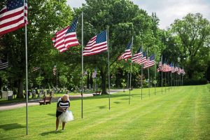 The Avenue of Flags at West Newton Cemetery in 2019.
                                The Avenue of Flags at West Newton Cemetery in 2019.