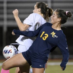 Mars Rosie Pellegrino controls the ball against Franklin Regional during a playoff game last year.
