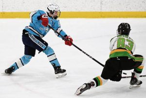 Burrell’s Mike Morazcyzk plays against Deer Lakes on Oct. 14, 2024 at Alpha Ice Complex.