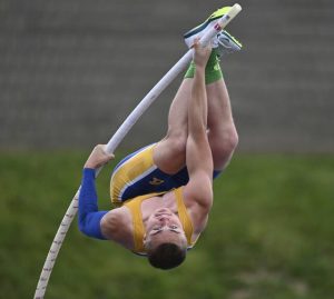 Canon-McMillan’s Connor Rolek wins the pole vault during the Baldwin Invitational on Friday.