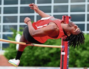 Ligonier Valley’s John Jablunovsky clears 6-6 to win the Class 2A high jump during the PIAA Track and Field Championships May, 23, 2025 at Shippensburg University.