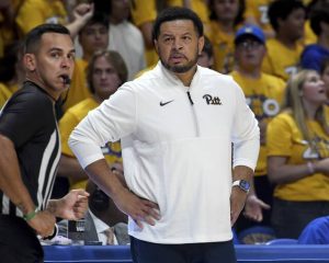 Pitt coach Jeff Capel watches from the sideline during the first half against Radford last season.