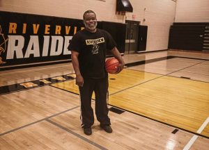 Riverview Andre Carter, the school’s athletic director and new girls basketball coach, pauses during an open gym workout Wednesday, July 9, 2025 at Riverview.