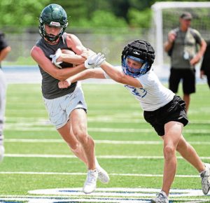 Penn-Trafford’s Nick Ponko pulls in a catch against Hempfield in the championship game Thursday.
