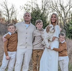 The Molitor family poses for a photo. Derek Molitor (second from left) will be inducted into the Quaker Valley Hall of Fame in the Class of 2025.