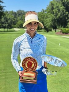 Katie Miller Gee won her fifth Pennsylvania Golf Association Women’s Mid-Amateur title.