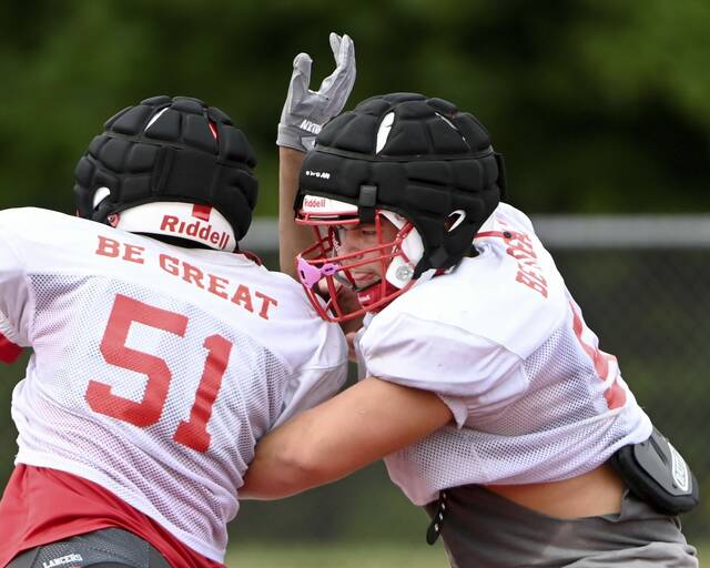 Neshannock’s Joey Veronesi works out during practice on Wednesday, Aug. 20, 2025, at Neshannock.