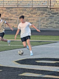 Gateway junior Cam Simon takes part in a training session July 29, 2025, at Gateway’s Antimarino Stadium.