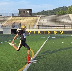 Valley freshman Jude Hicinbothem prepares for the 2025 season at Memorial Stadium.