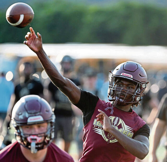 Steel Valley quarterback Da’Ron Barksdale throws during a 7-on-7 competition at Mt. Lebanon last summer.