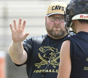 Kiski Area coach Colyn Haugh instructs during the WCCA 7-on-7 competition July 17 at Hempfield.