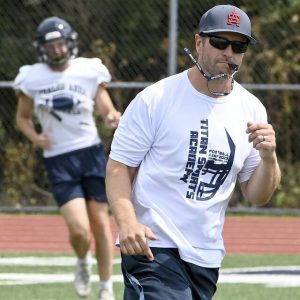 Shaler head coach Jim Ryan watches his team during practice in Shaler.