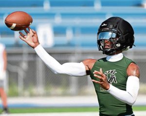 Belle Vernon quarterback Curtis Wade throws during the WCCA 7-on-7 tournament last month.