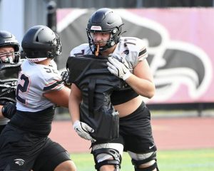 Bethel Park’s Santino LaMolinare works out during practice on Wednesday, Aug. 6, 2025, at Black Hawk Stadium in Bethel Park.