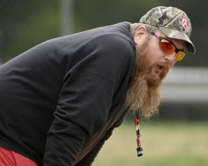 Jefferson-Morgan head coach Shane Ziats watches practice.
