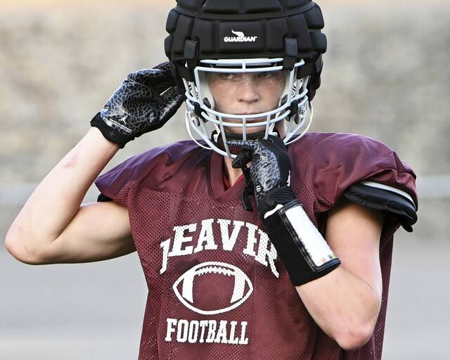 Beaver’s Junior Marino works out during practice on Monday, Aug. 11, 2025, at Pat Tarquinio Stadium.