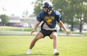 Apollo-Ridge quarterback Alex Clawson practices Wednesday.