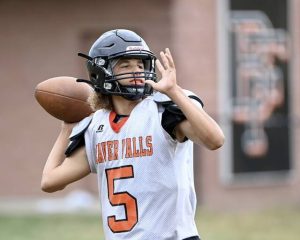 Beaver Falls quarterback Xavier Clark throws a pass during practice on Wednesday, Aug. 13, 2025, in Beaver Falls.