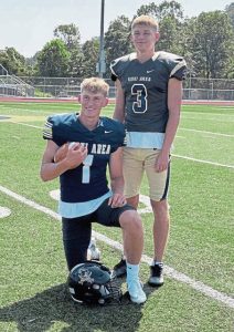 Brothers Teegan (1) and Aven Shirley will be key players for Kiski Area football in 2025.