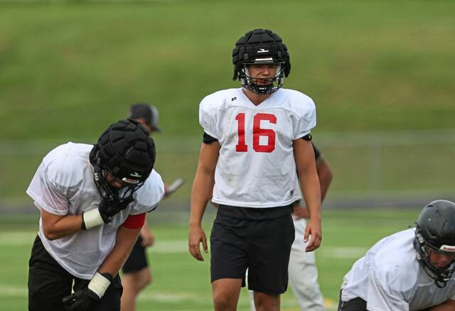 Elizabeth Forward's Ryan Messina works out during practice before the start of the 2025 season.