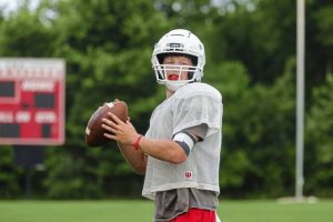 Frazier's Brady Secrest works out during practice ahead of the 2025 season.