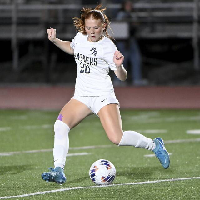 Franklin Regional’s Reese Regelski plays against Plum on Monday, Aug. 25, 2025, at Plum.