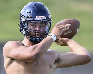 Hopewell quarterback James Armstrong at practice on Wednesday, July 30, 2025, at Tony Dorsett Stadium in Hopewell.