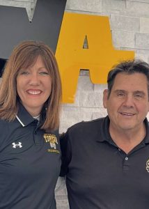 Former Sewickley Academy girls basketball coach Jill Capozzi, shown with North Allegheny athletic director Bob Bozzuto, was hired at North Allegheny in May.