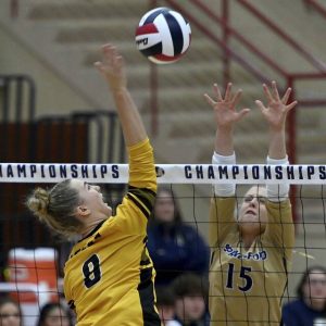North Allegheny’s Molly Robertson scores against Spring Ford’s Elle Sossong during the PIAA Class 4A championship match on Nov. 16, 2024, at Cumberland Valley High School.