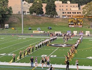 Quaker Valley holds senior night festivities before its game against Freeport on Sept. 5, 2025, at Chuck Knox Stadium.