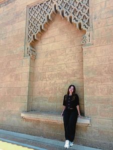Quaker Valley's Hannah Stein is shown at the Hassan II tower, a famous landmark in Rabat, Morocco.
