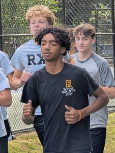 Riverview junior Ashton Saunders runs at practice on Sept. 10 at Riverside Park in Oakmont.