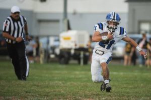 Leechburg’s Timmy Andrasy runs against Riverview on Friday.