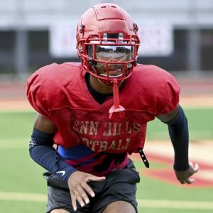 Penn Hills’ Carter Bonner works out during a preseason practice last year.