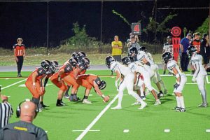 Springdale (left) lines up against Riverview on Friday.