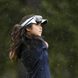Shady Side Academy’s Alyssa Zhang watches her approach on No. 12 during the 2024 WPIAL Class 2A tournament.