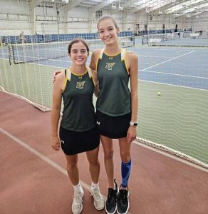 Penn-Trafford's Annabelle Aquino and Elle LeJeune (right) won the Section 1-3A doubles championship Sept. 25, 2025.