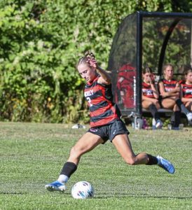 Sewickley Academy freshman midfielder Claire Karsman (2) competes during the 2025 season.