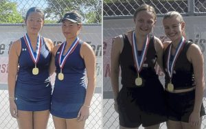 Mt. Lebanon’s Jackie Tang and Michelle Yang and Winchester Thurston’s Marann Buckanovich and Veronica Zinski won WPIAL doubles titles Thursday at North Allegheny.