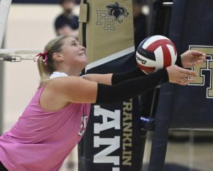 Greensburg Salem’s Alle Scarpa goes for a pass against Franklin Regional.